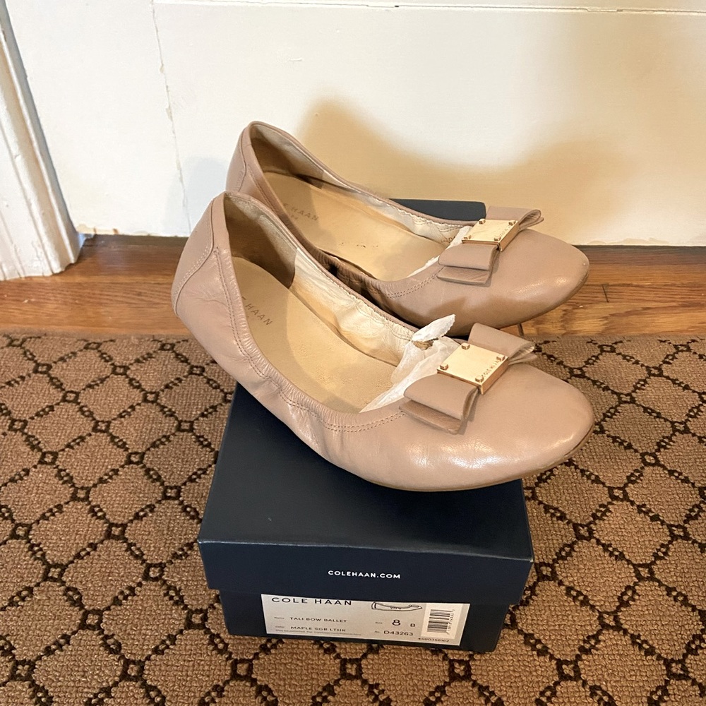 Cole Haan ‘Tali’ Bow Flat, Maple Sugar size 8